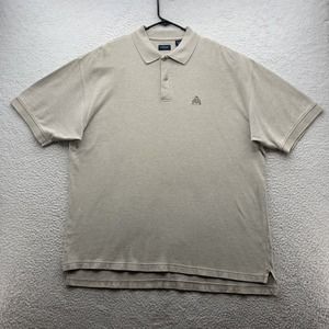 Izod Polo Shirt Mens XL X-Large Mesh Casual Preppy Dad Golf Beige Heather School